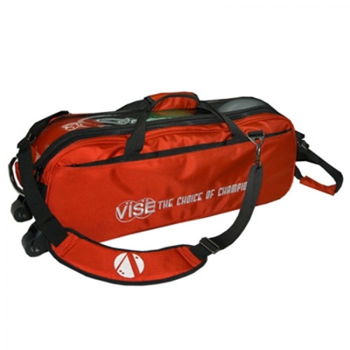 Vise Grip 3-Ball Clear Top Tote Roller red