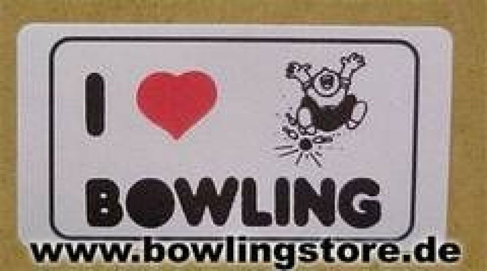 Aufkleber " I love bowling "